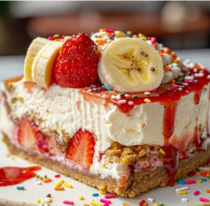 Banana-Strawberry Cheesecake Fantasy