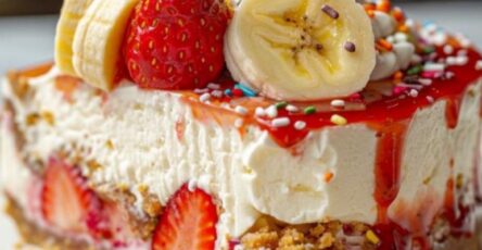 Banana-Strawberry Cheesecake Fantasy