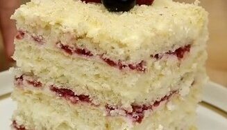 Milk Girl Cake with Raspberries