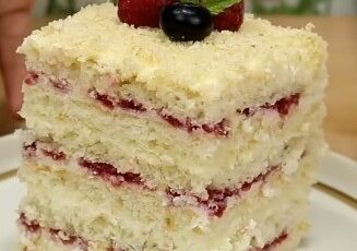 Milk Girl Cake with Raspberries