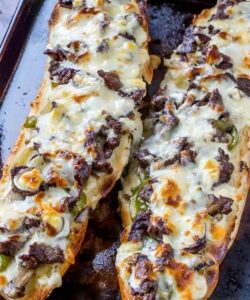 Philly Cheesesteak Cheesy Bread