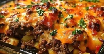 Cowboy Meatloaf and Potato Casserole