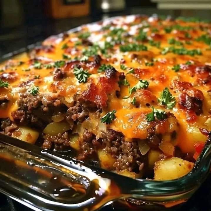 Cowboy Meatloaf and Potato Casserole