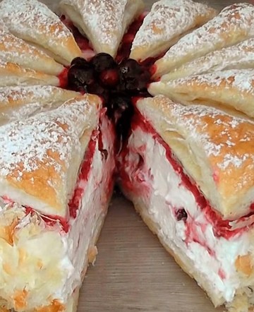 Berry Puff Pastry Cups with Whipped Cream