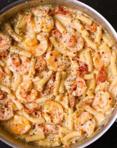 Creamy Shrimp Mozzarella Pasta