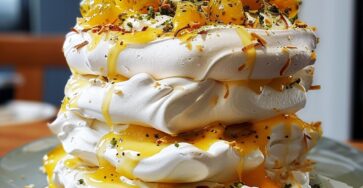 Passionfruit and Coconut Pavlova Stack