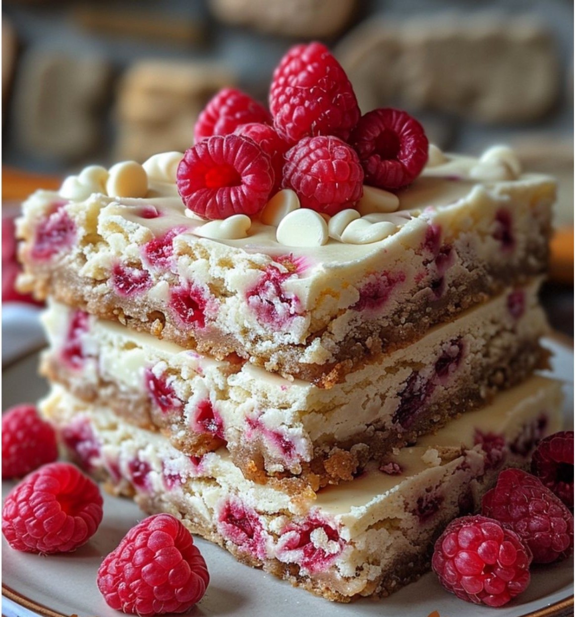 Raspberry White Chocolate Blondie