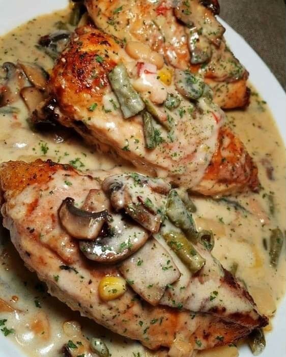 Creamed Mushroom Chicken Breast