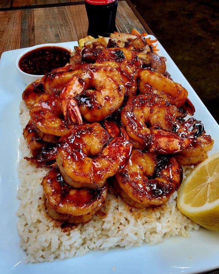 Shrimp Teriyaki Steamed Rice and Veggies