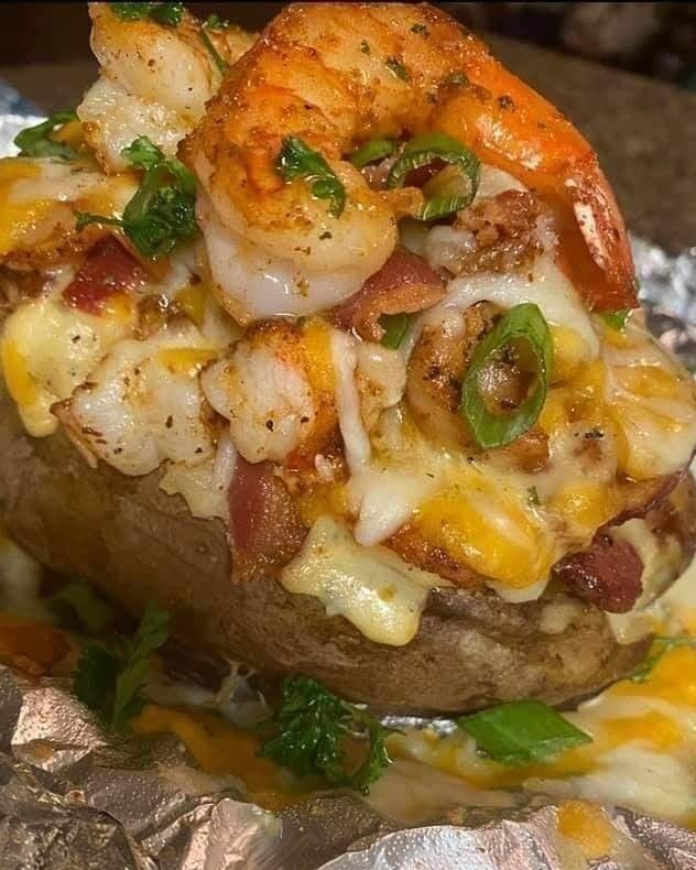 Cajun Shrimp Loaded Baked Potato