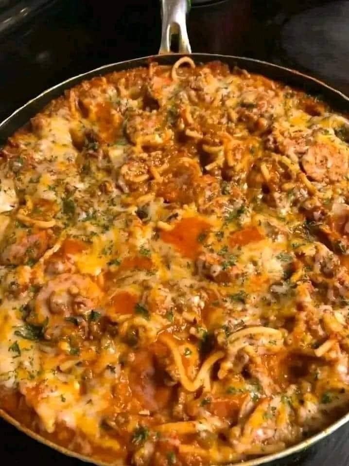 Cheesy Baked Spaghetti