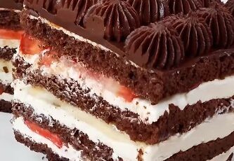 Strawberry Banana Chocolate Cake