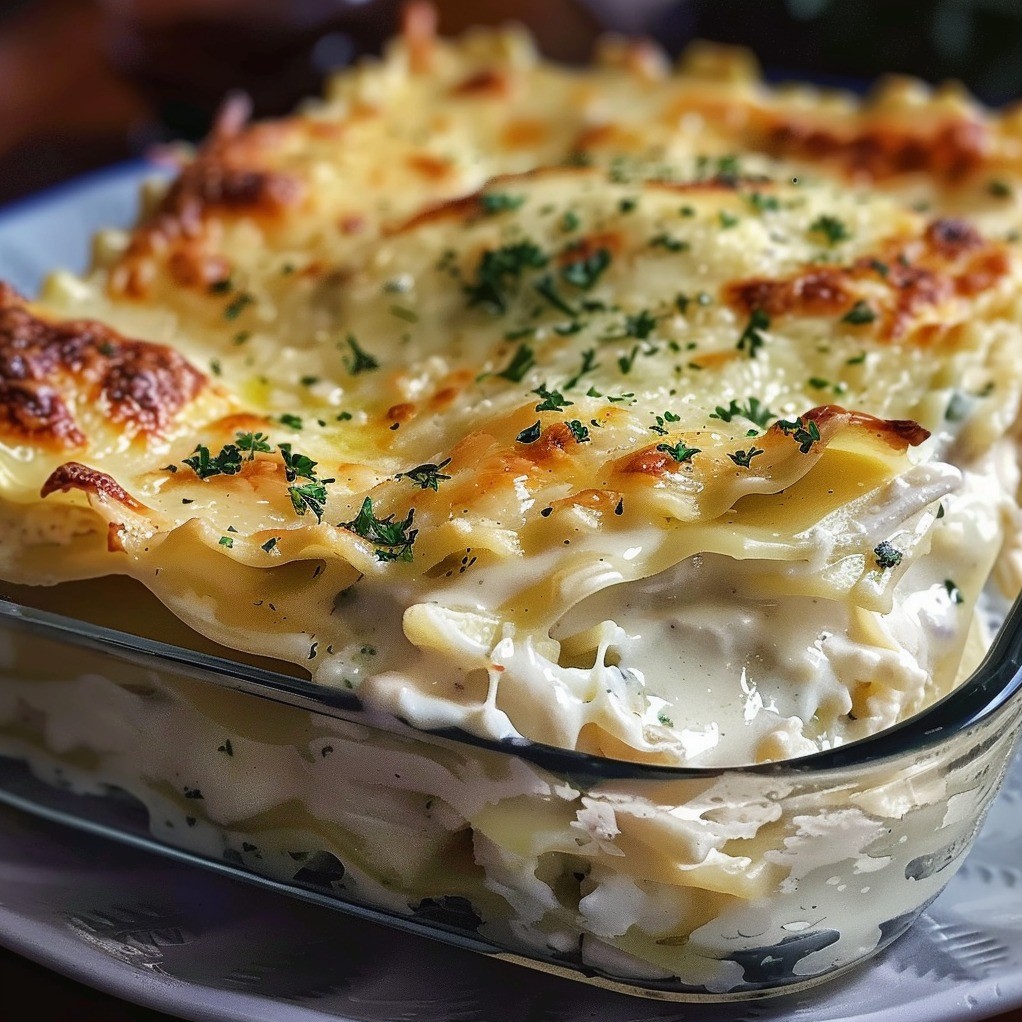 Creamy Chicken Alfredo Lasagna Rolls