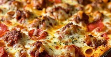 Savory Meat Lovers Pizza Casserole