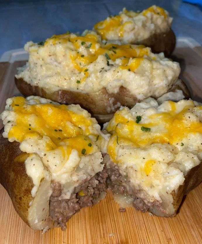 Shepherd's Pie Loaded Baked Potatoes