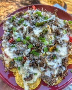 Cheesesteak Nachos with Queso Dip