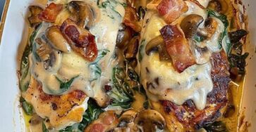 Smothered Chicken with Creamed Spinach 