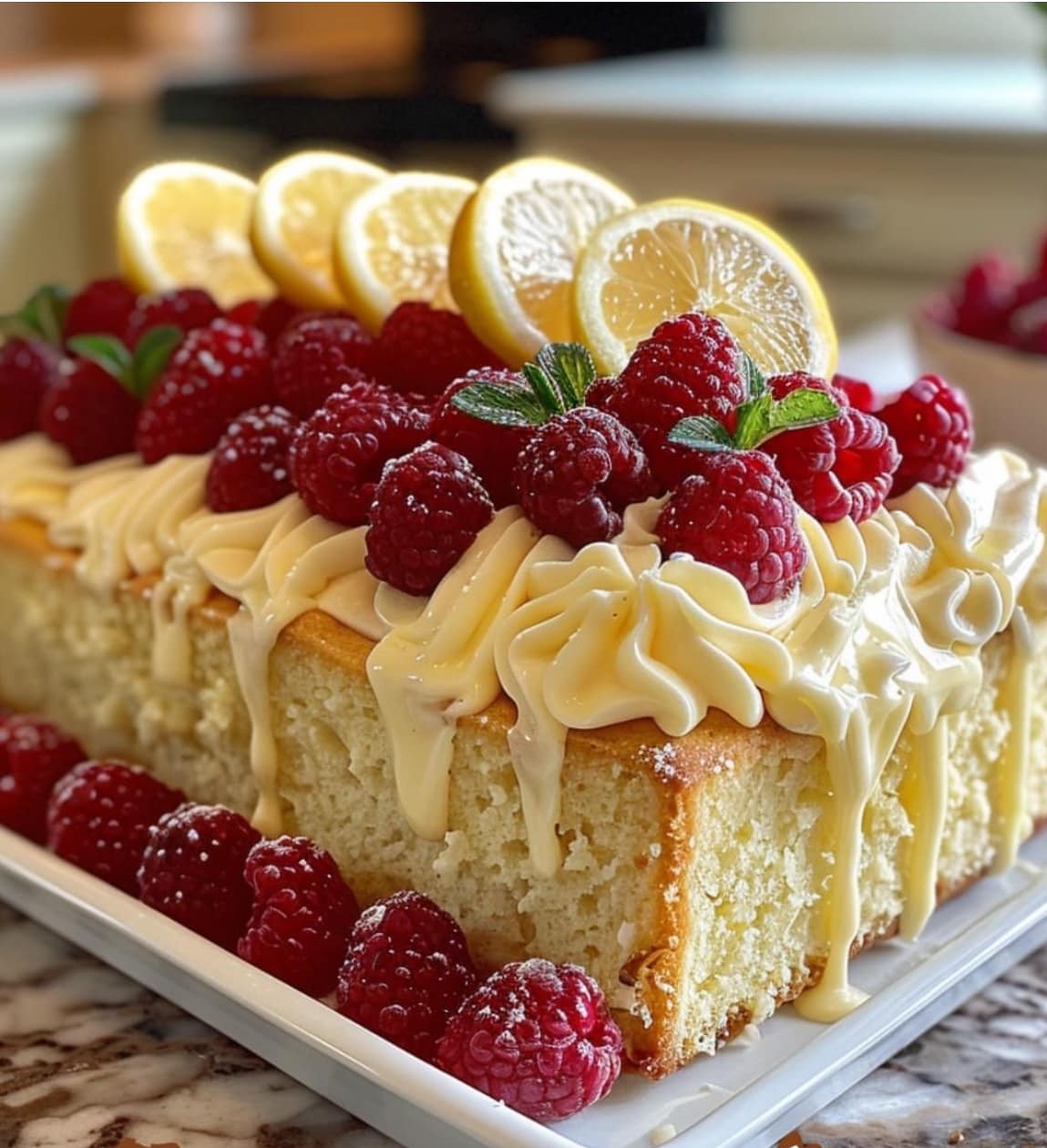 Raspberry Lemon Pound Cake