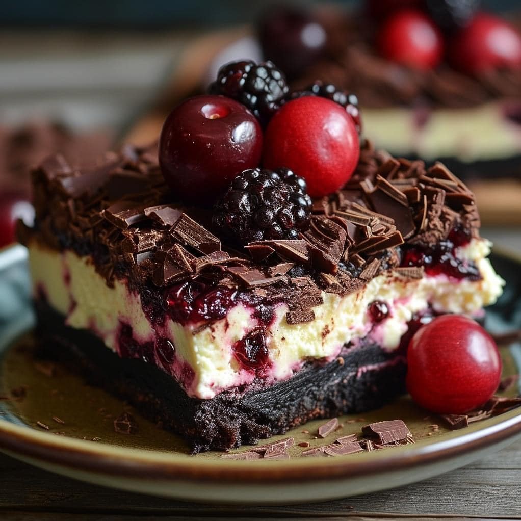 Chocolate Cherry Cheesecake Bars