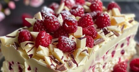 Raspberry and White Chocolate Tray Cake