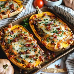 Loaded Butternut Squash Boats