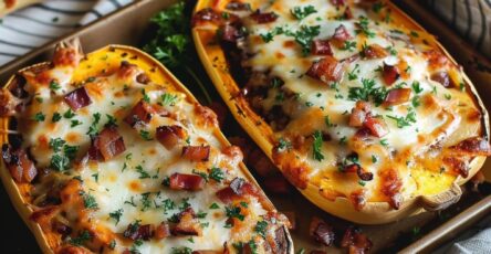 Loaded Butternut Squash Boats