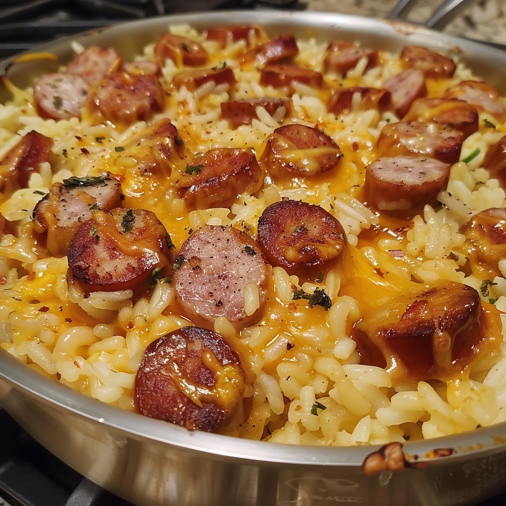 Cheesy Sausage and Rice