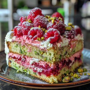 Heavenly Pistachio Raspberry Dream Cake