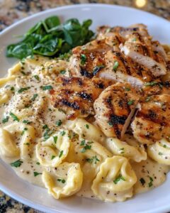 Tortellini Alfredo with Grilled Chicken