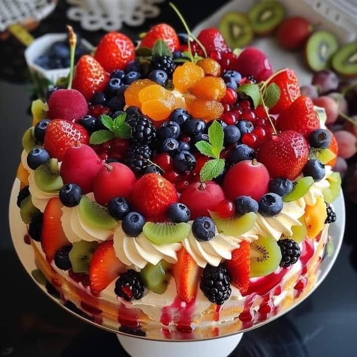Exquisite Fruit Cream Cake