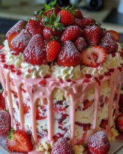 Strawberry Earthquake Cake