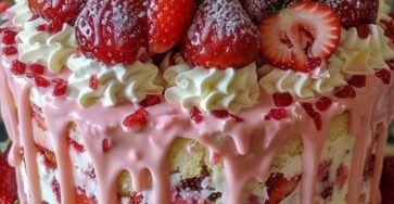 Strawberry Earthquake Cake