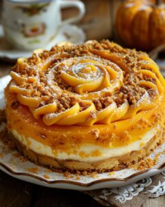 Pumpkin Roll Cheesecake Cake