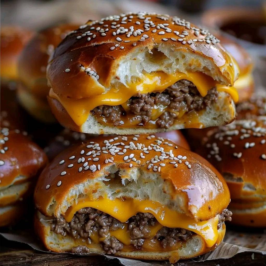 Cheeseburger Pretzel Bombs