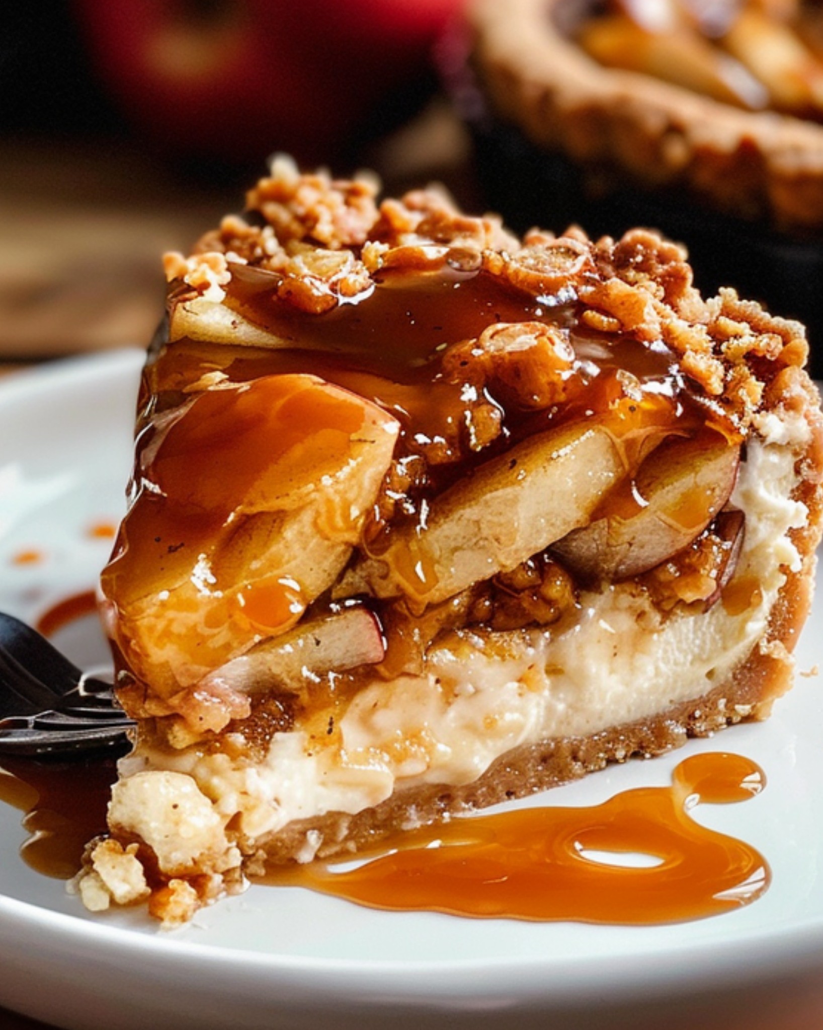 Salted Caramel Apple Pie Cheesecake