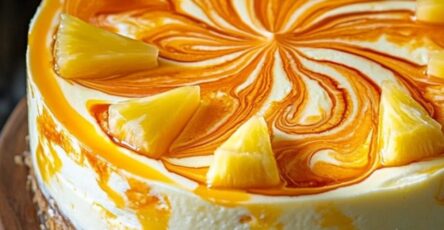 Pineapple Orange Swirl Cheesecake