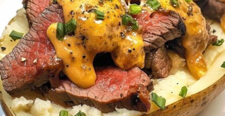 Loaded Baked Potato with Steak Bites