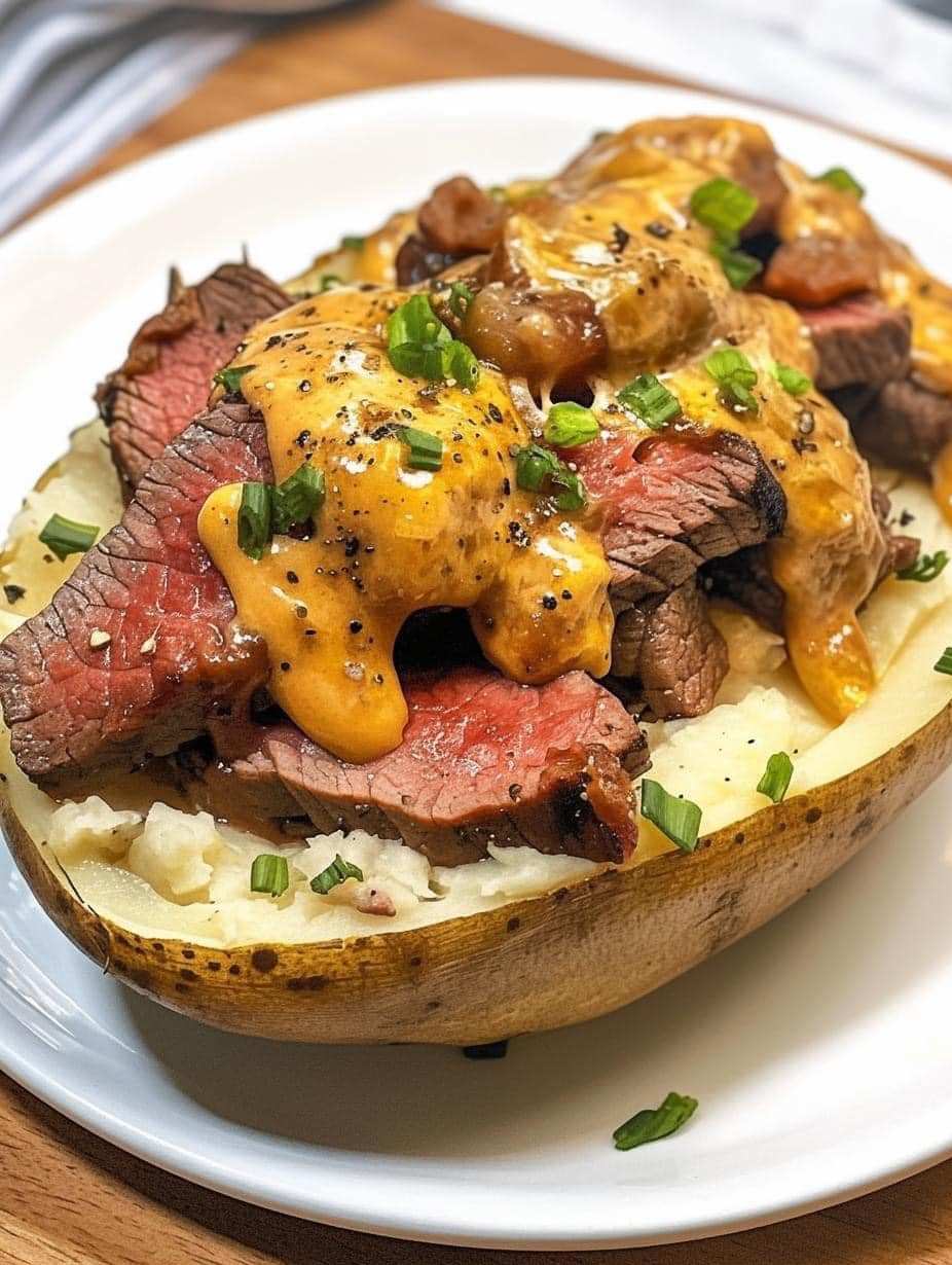 Loaded Baked Potato with Steak Bites