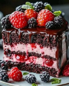 Berrylicious Chocolate Drip Cake