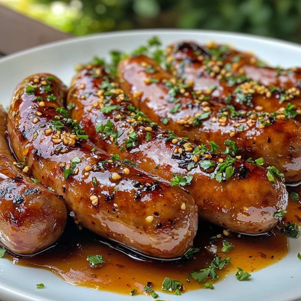 Honey Garlic Glazed Sausages