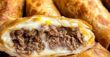 Cheesy Beef Egg Rolls