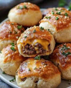 Garlic Parmesan Cheeseburger Bombs