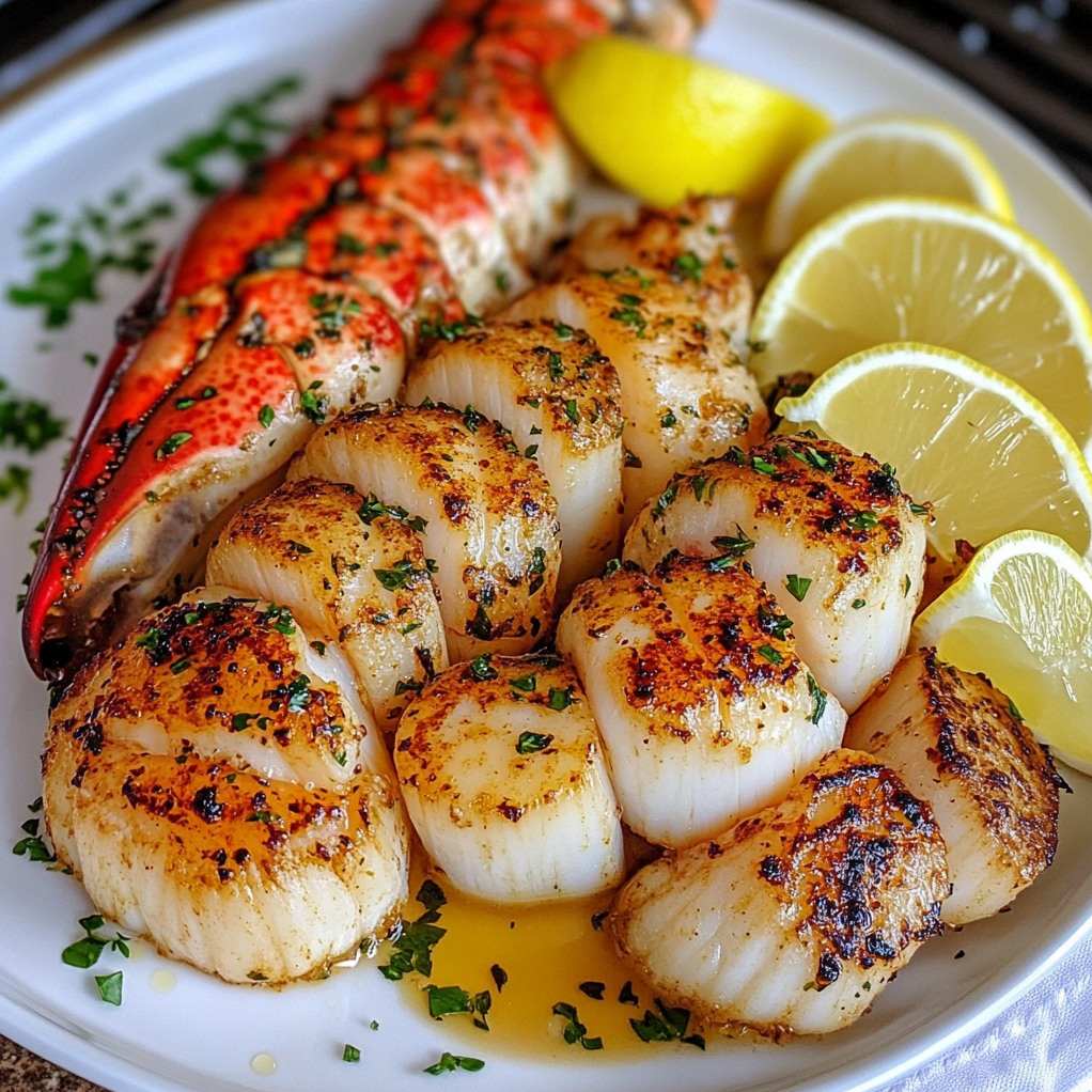 Garlic Butter Lobster and Scallops