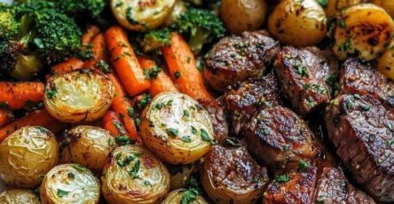 Garlic Herb Steak Bites with Roasted Vegetables