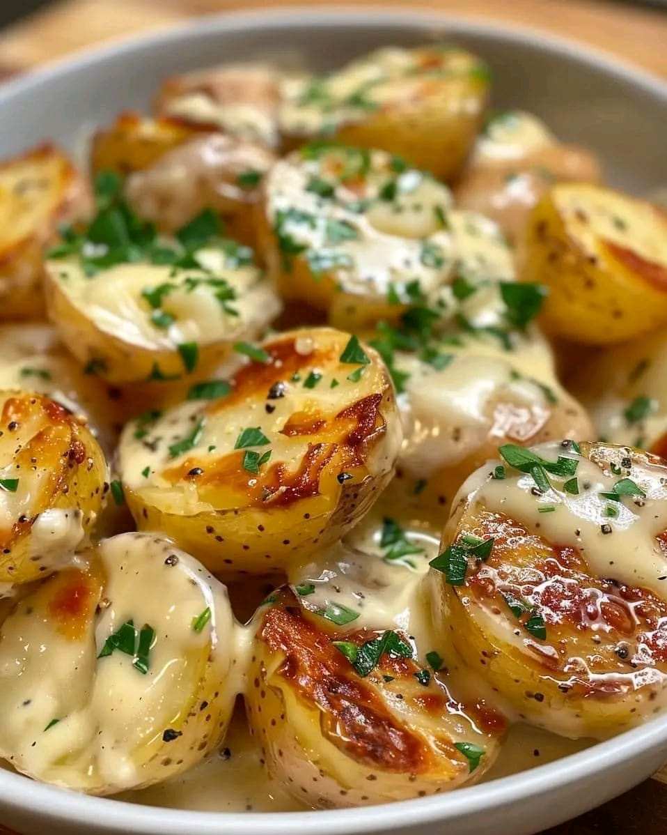 Potatoes with Creamy Garlic Sauce