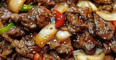 Sizzling Chinese Pepper Steak with Onions