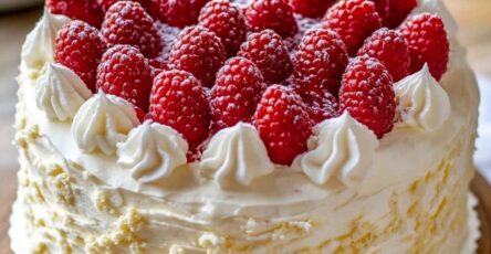 White Chocolate Raspberry Cake