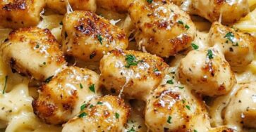 Garlic Butter Chicken Bites with Creamy Parmesan Pasta