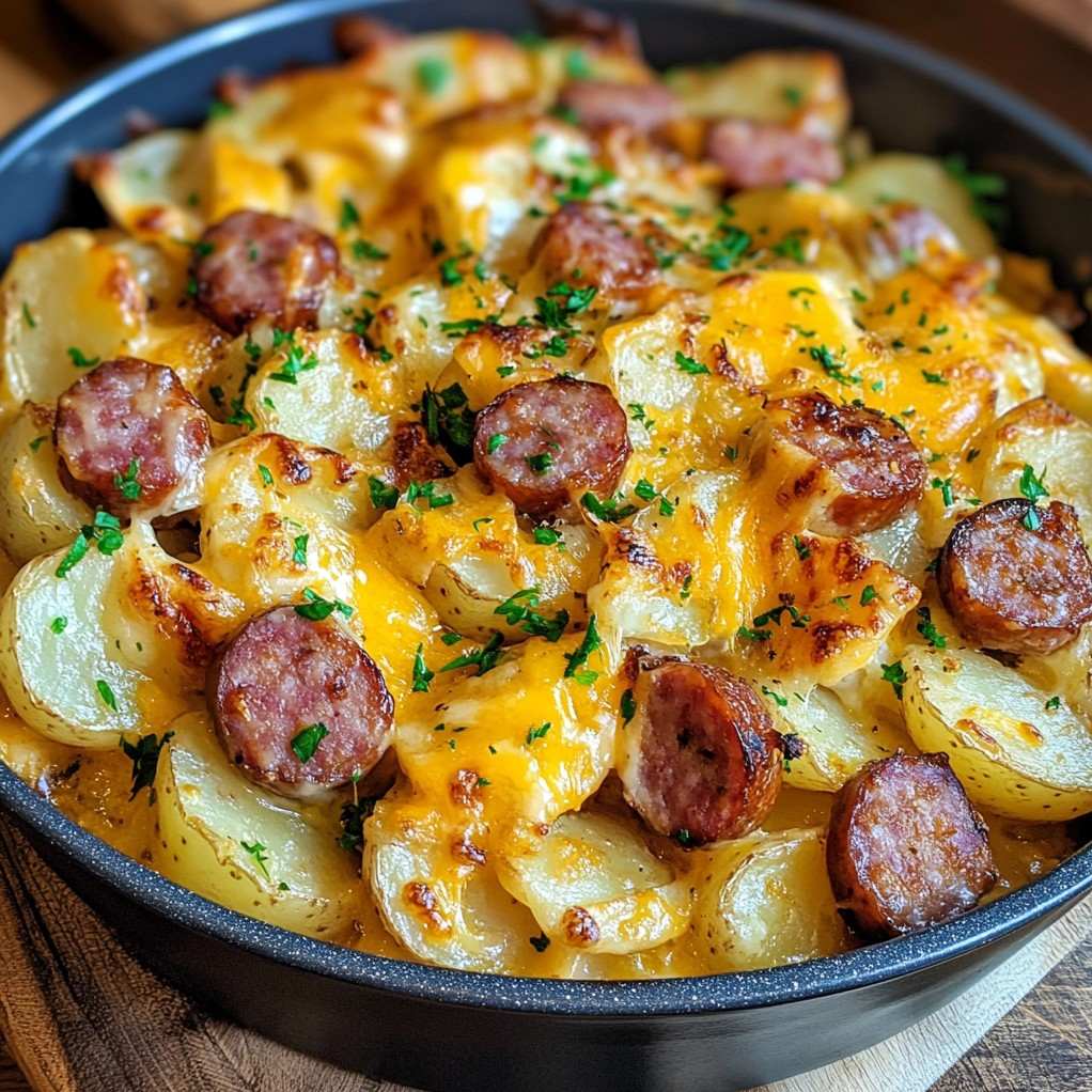 Cheesy Ranch Potatoes and Smoked Sausage