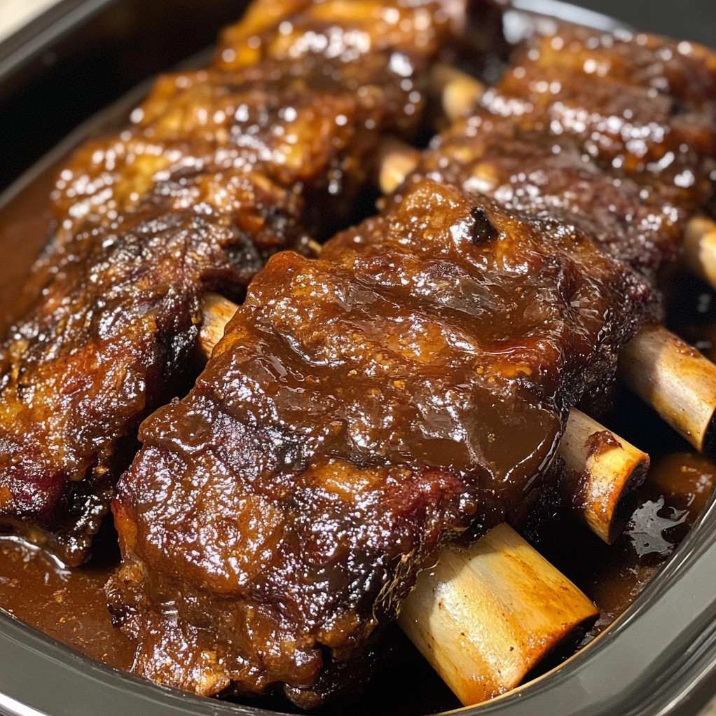 Barbecued Beef Ribs in a Slow Cooker